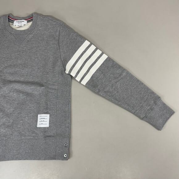 THOM BROWNE Crew Neck Classic Pullover LoopBack Men's Sz 1 Grey MJT085A-03377 - Picture 3 of 12